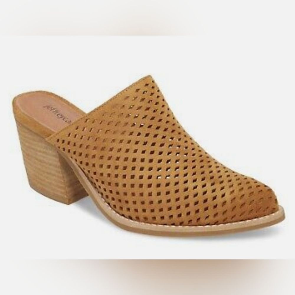 Jeffrey Campbell Tan Perforated Leather Mule